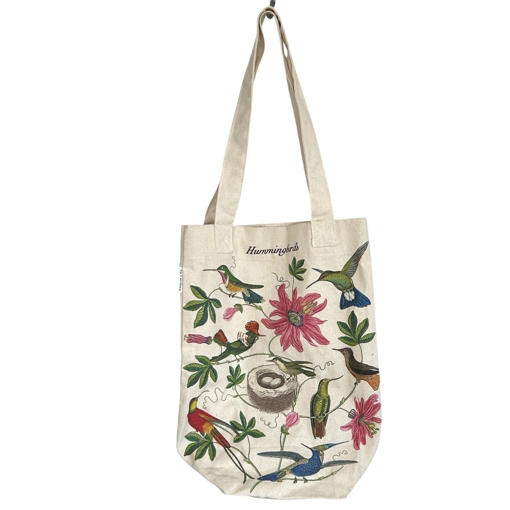 Cavallini & Co Hummingbird Tote Bag Canvas Floral Retro Travel Beach Shoulder